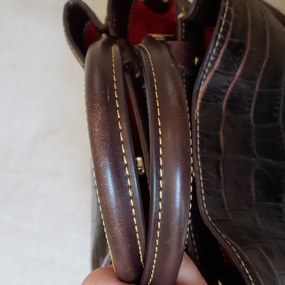 Dooney & Bourke Brown Croc Small Brenna Satchel - Picture 5 of 16